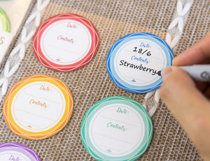 Mason Jar Lid Labels, Removable Canning Labels, Waterproof Write-On Pantry Stickers for Food Containers, Glass Bottles, Canned Jams, Preserves, Home & Kitchen Organization, Set of 90