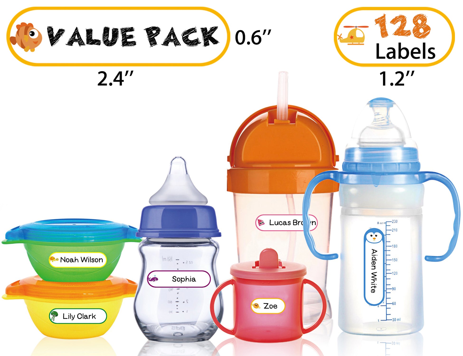 Baby Bottle Labels for Daycare, Self-Laminating, Waterproof Write-On N –  Chubbiee